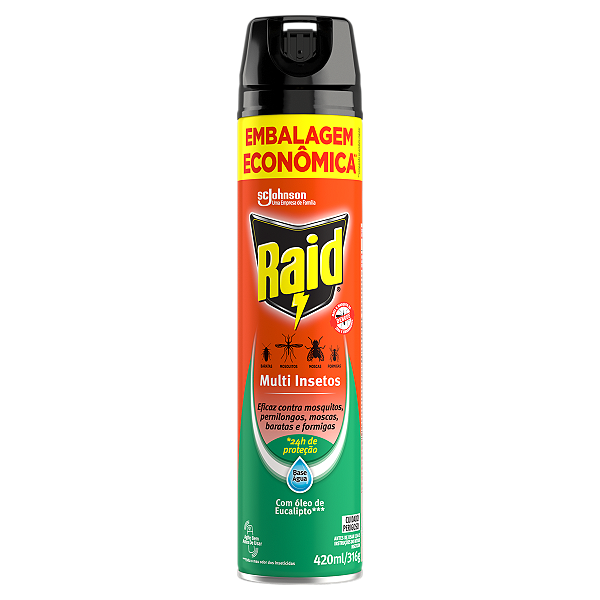 Inseticida Aero Raid L+P- Multi Insetos Eucalipto 420ml