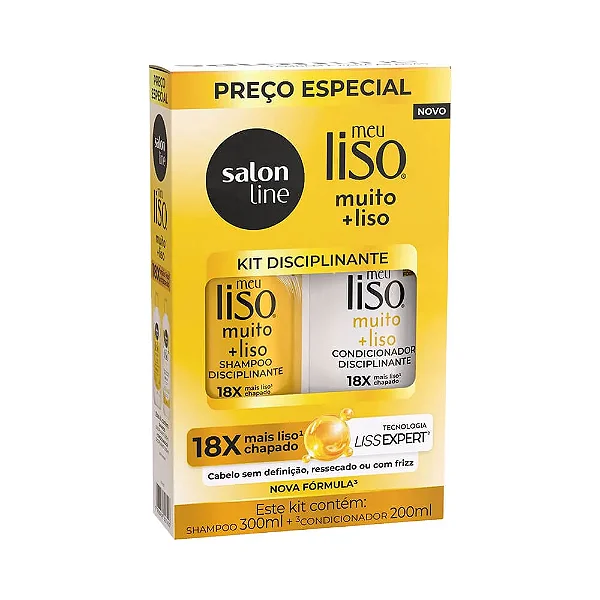Kit Salon Line Shampoo 300ML + Condicionador 200ML Meu Liso Muito Mais Liso
