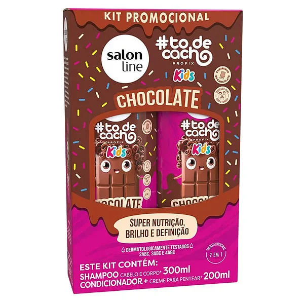 Kit Salon Line Shampoo 300ML + Condicionador 200ML Kids Chocolate