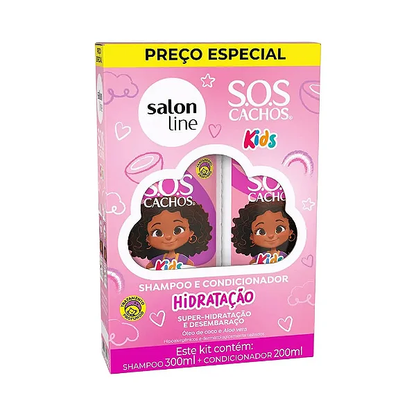 Kit Salon Line Shampoo 300ML + Condicionador 200ML SOS Kids Hidratação