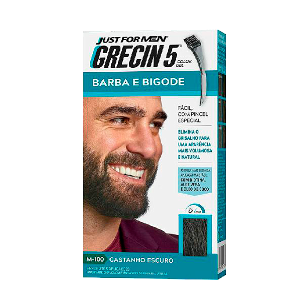 Grecin 5 Color Gel Barba Castanho Escuro 28G
