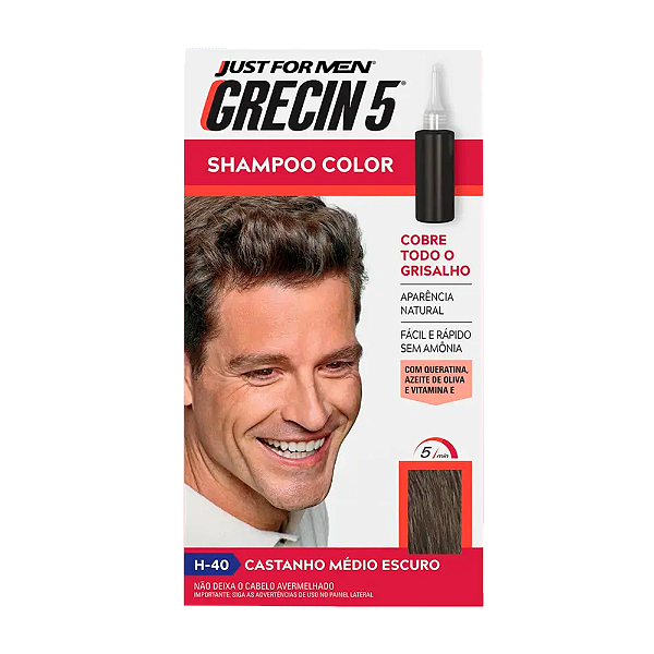 Grecin 5 Shampoo Color Castanho Médio Escuro