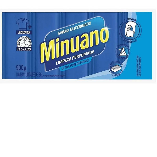 Sabão Em Barra Com 5 Minuano Azul 900G