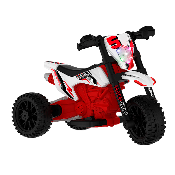 Moto Bandeirante Cross Elétrica 6V Vermelha
