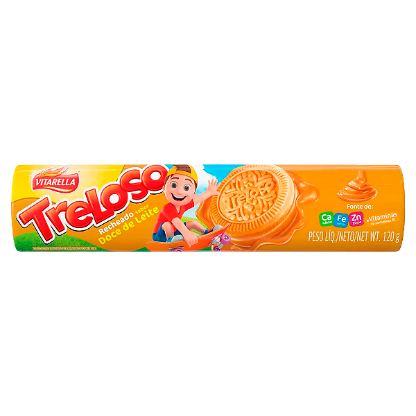 Biscoito Treloso Recheado Doce Leite 120G