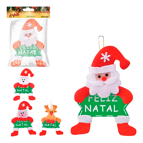 Enfeite De Natal Zein Urso Com Placa 1 Unidade
