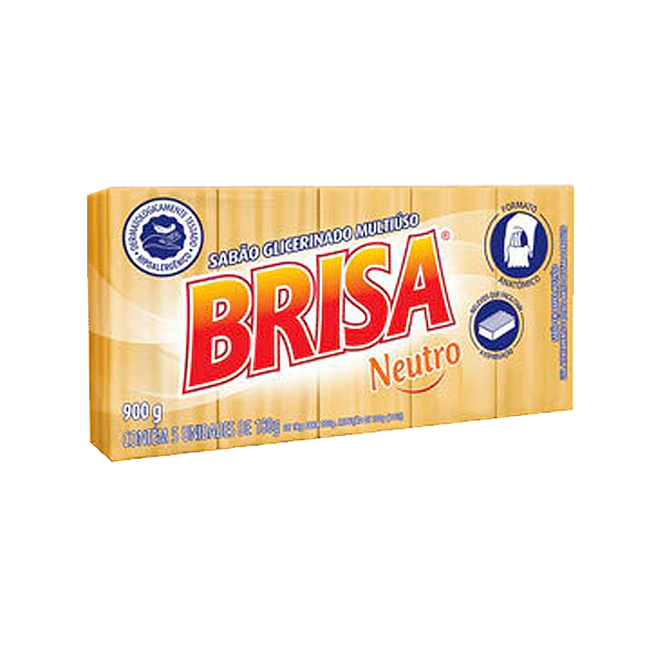 Sabão Barra Brisa Com 5 Neutro 900G