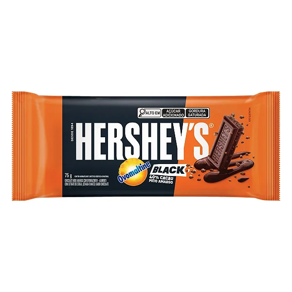 Barra De Chocolate Hersheys Black Ovomaltine 75G