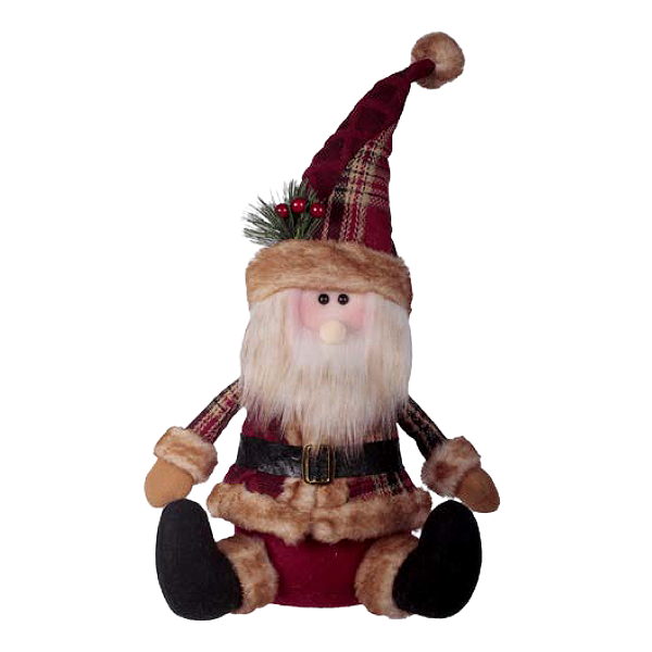 Boneco Natalino Florarte Vermelho/Xadrez