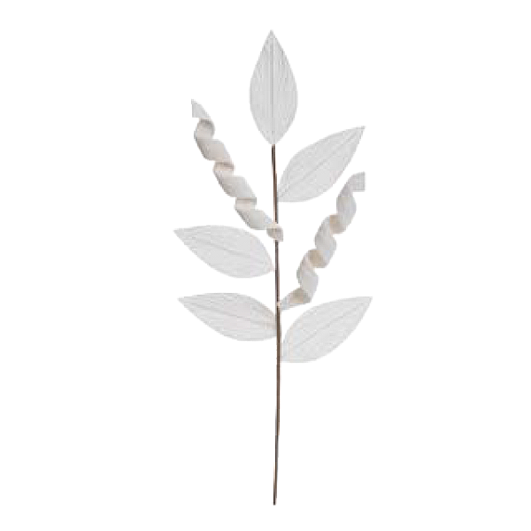 Enfeite Folha Florarte 85963001 66CM Branca