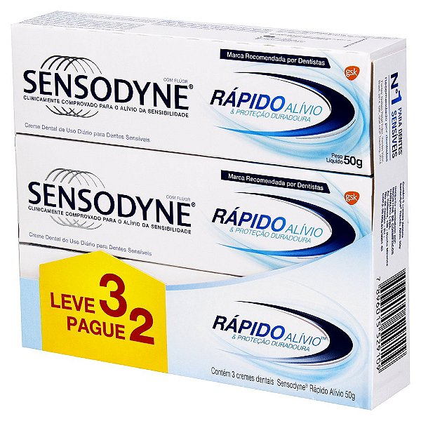Creme Dental Sensodyne Rápido Alívio Leve 3 Pague 2 50g