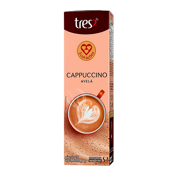 Cápsula Tres Cappuccino Avelã Com 10 Unidades 11G