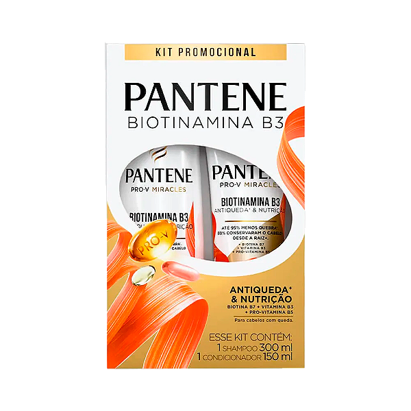 Kit Shampoo 300ML + Condicionador 150ML Pantene Biotinamina B3
