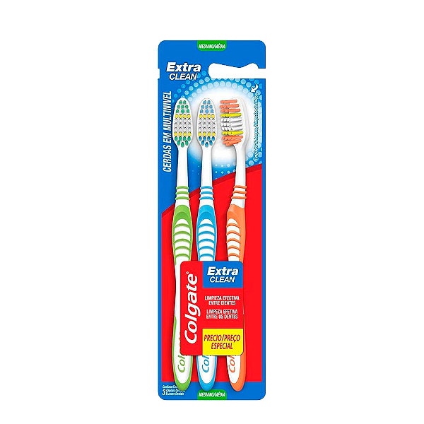 Escova Dental Colgate Com 3 Extra Clean
