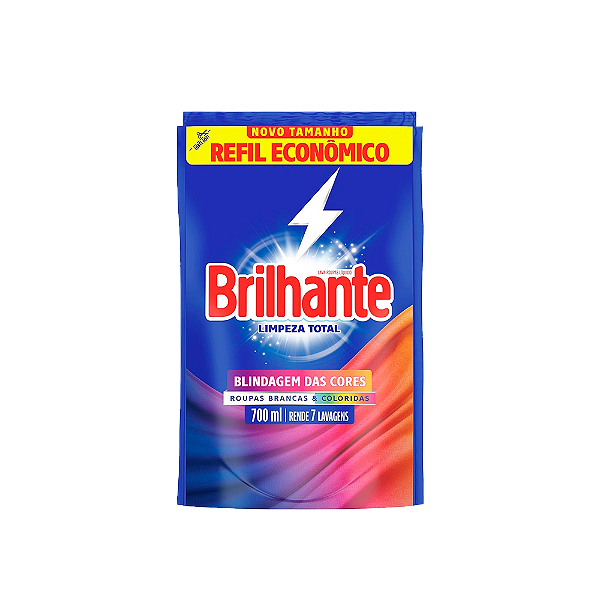 Lava Roupa Brilhante Limpeza Total Refil 700ML