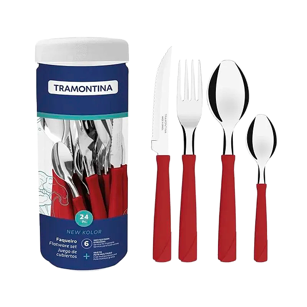Faqueiro Tramontina 24 Peças Vermelho