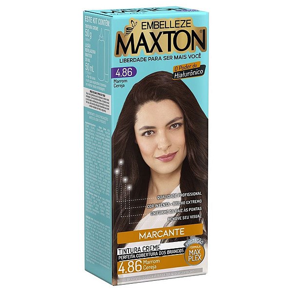 Coloração Creme Maxton Mini Kit 4.86 Marrom Cereja