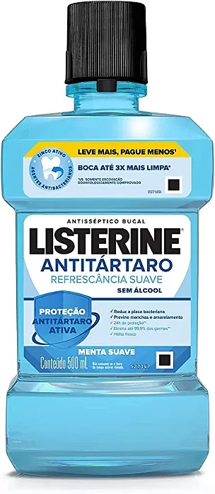 Enxaguante Bucal Listerine Antitártaro Refrescância Suave 500ML