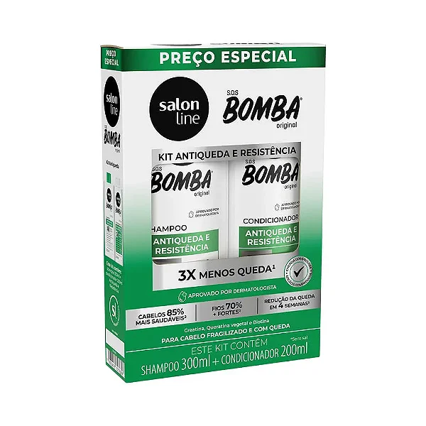 Kit Salon Line Sos Bomba Shampoo 300ML + Condicionador 200ML