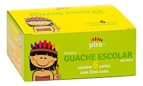 Tempera Guache Pira GE2000 Com 6 Tubos 15ML