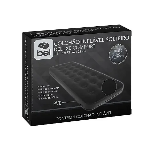 Colchão Inflável Bel Solteiro Preto