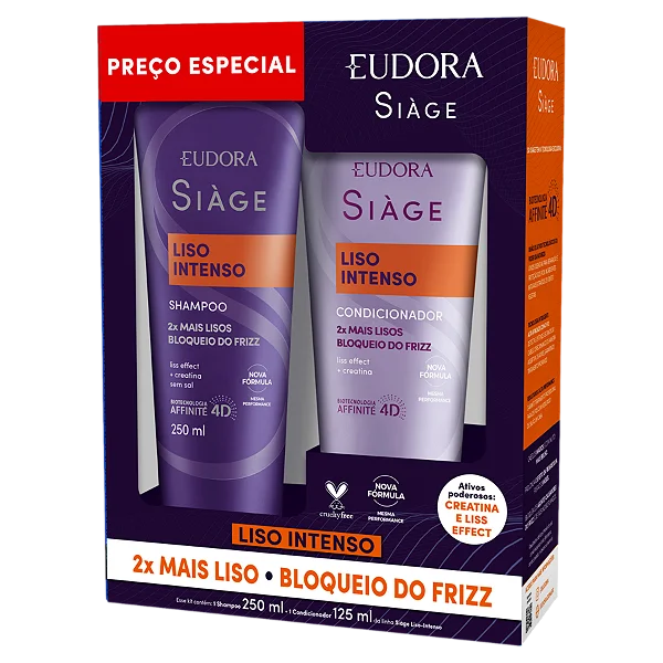 Kit Eudora Liso Intenso Shampoo 250ML + Condicionador 125ML