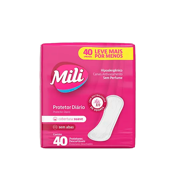 Protetor Diário Mili Premium Sem Abas Com 40