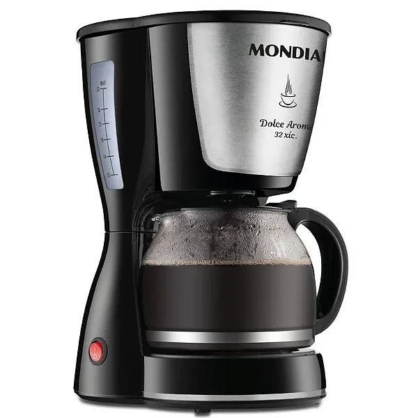 Cafeteira Mondial 32 Xícaras Inox/Preta 800W