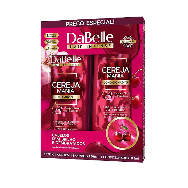 Kit Dabelle Shampoo 250ML + Condicionador 175ML Cereja