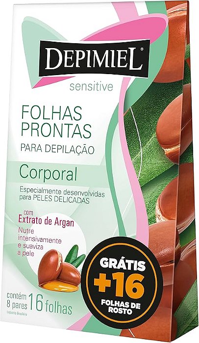 Cera Pronta Corporal Depimiel Sensitive Com 16 Folhas