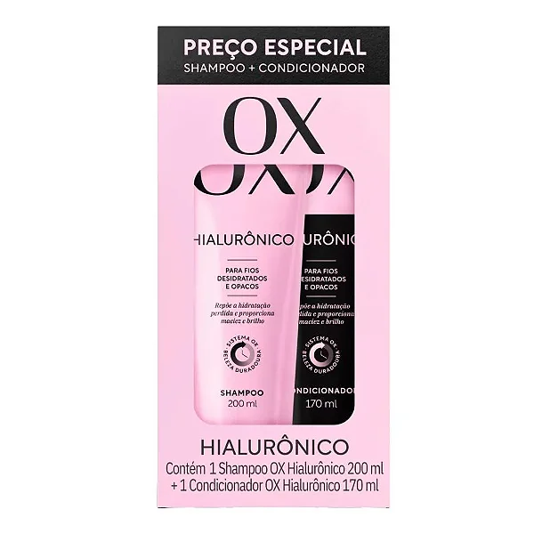 Kit Ox Shampoo 200ML + Condicionador 170ML Hialurônico