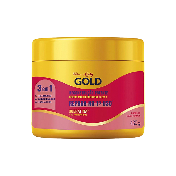 Creme De Tratamento Niely Gold Reconstrução 430G