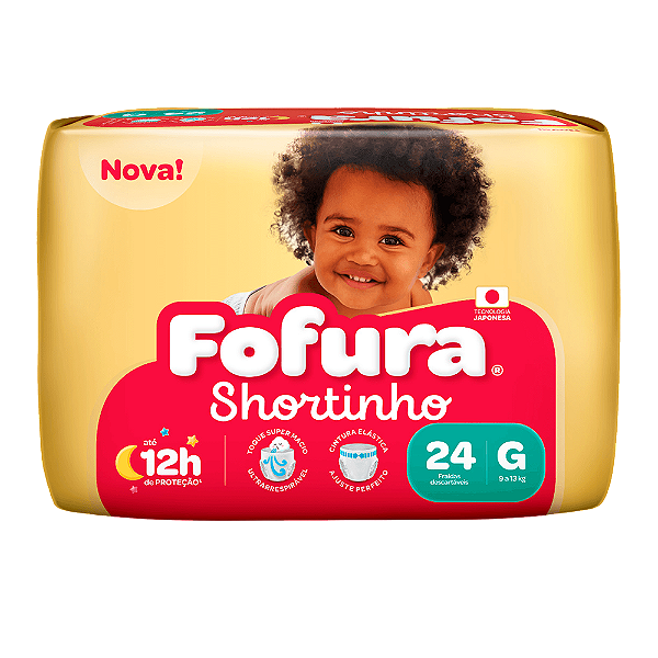 Fralda Descartável Fofura Shortinho G Com 24