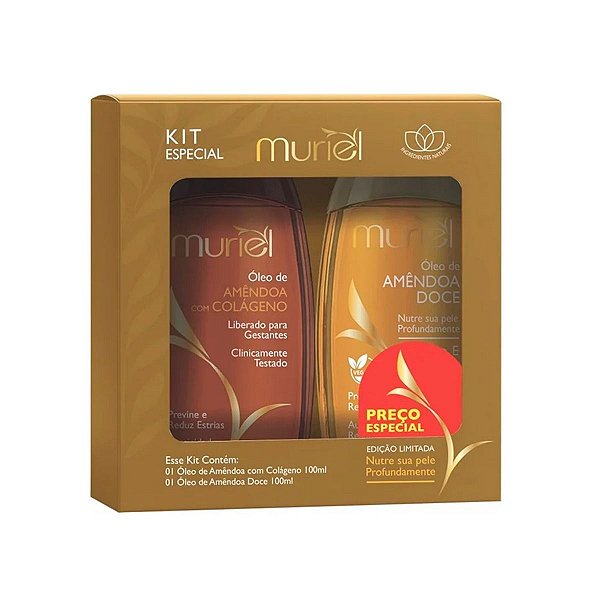 Kit Óleo Muriel Amêndoas Com Colágeno + Amêndoas Doce 100ML