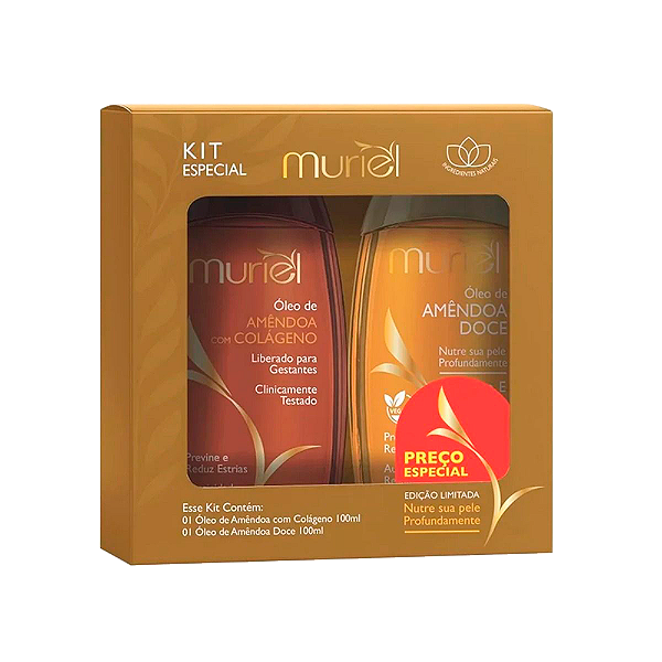 Kit Óleo Muriel Amêndoas Com Colágeno + Amêndoas Doce 100ML
