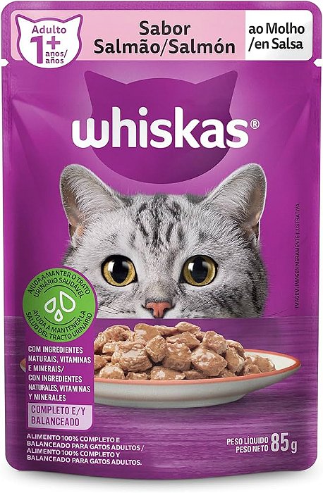 Sachê Whiskas Adulto Salmão 85g