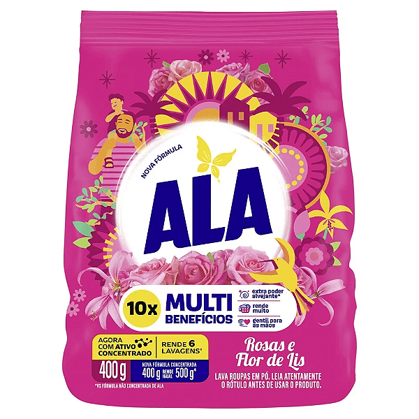 Lava Roupas Em Pó Ala Rosas E Flor De Lis 400G