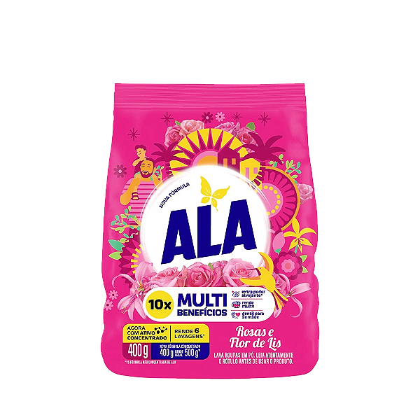 Lava Roupas Em Pó Ala Rosas E Flor De Lis 400G
