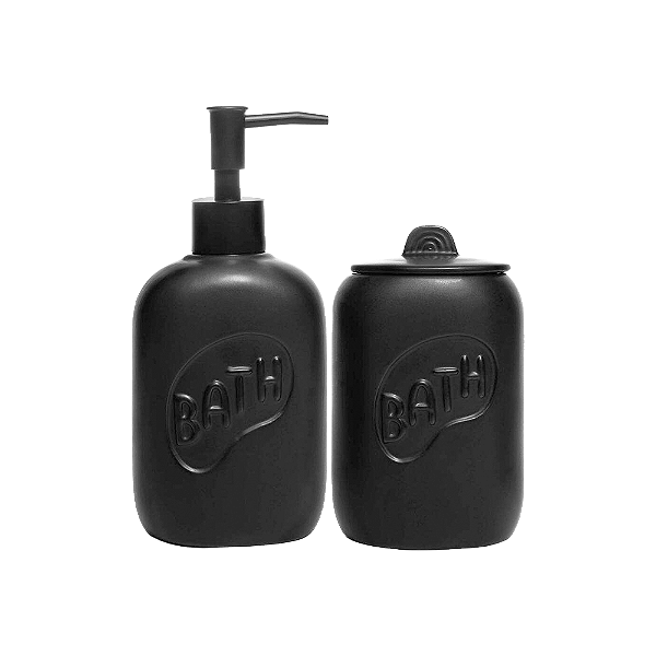 Conjunto Para Banheiro Lyor 2 Peças Preto