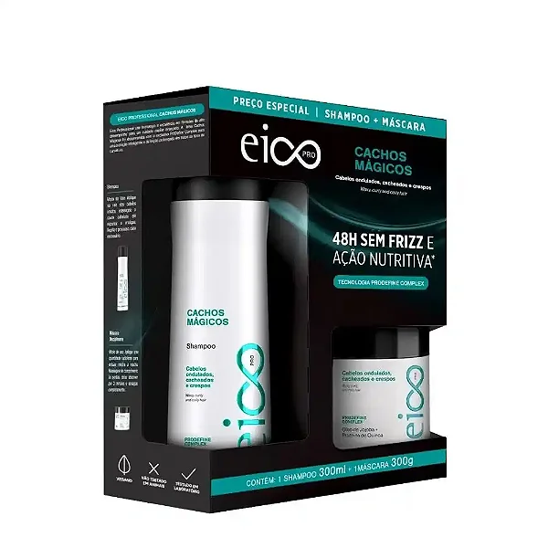 Kit Eico Pró Shampoo 300G + Creme De Tratamento 300G Cachos Mágicos