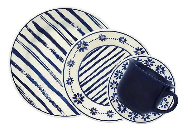 Aparelho De Jantar Oxford Margarida 16 Peças