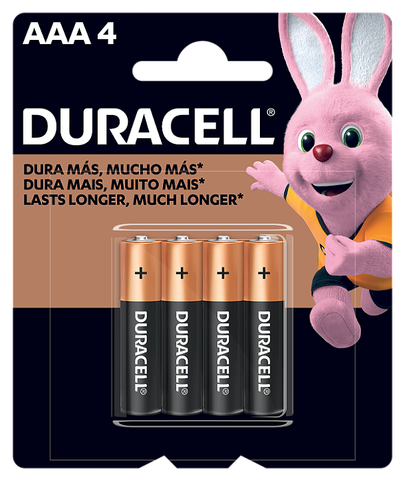 Pilha Duracell AAA MN2400B4 Com 4 Alcalina