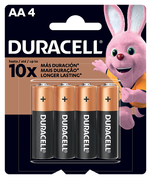 Pilha Duracell AA Com 4 Alcalina