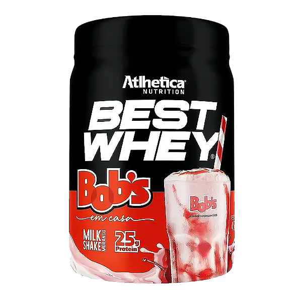 Whey Atlhetica Bob's Milk Shake Morango 450G