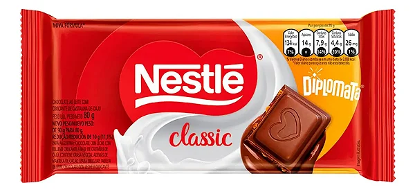 Barra De Chocolate Nestlé Diplomata 80G