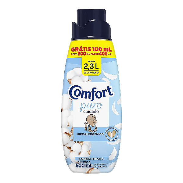 Amaciante Comfort Concentrado Puro Leve 500ML Pague 400ML