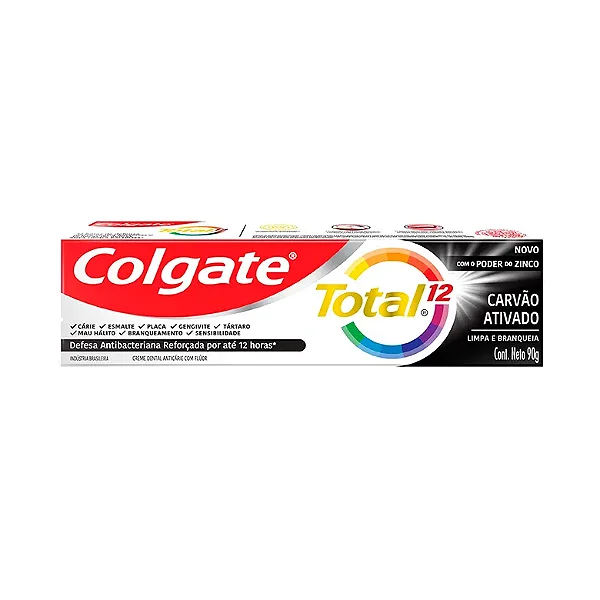 Creme Dental Colgate Total 12 Carvão Ativado 90G