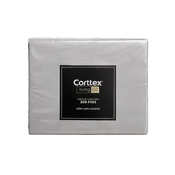 Jogo De Cama Corttex King Living Art Cinza