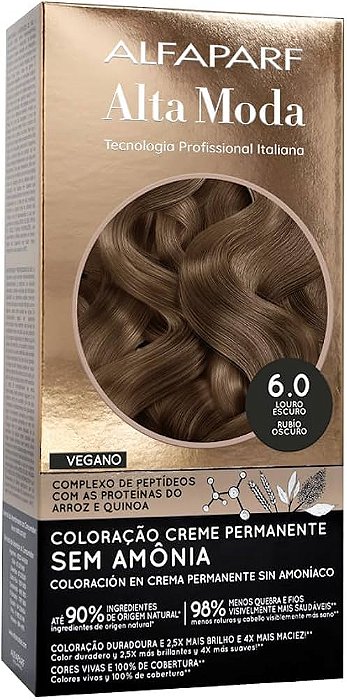 Coloração Creme Alta Moda Sem Amônia 6.0 Louro Escuro