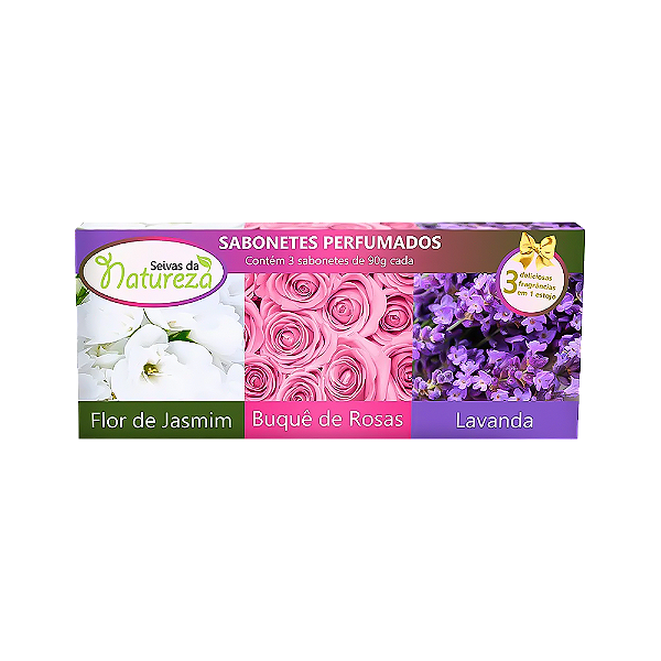 Kit Sabonete Seivas Da Natureza Com 3 Perfumado 90G